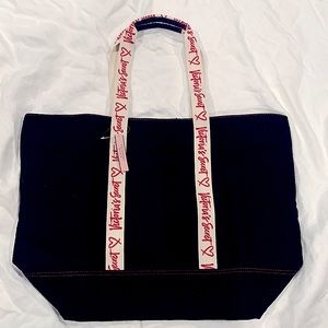 NWT-Victoria's Secret bag black canvas/w RED VICTORIA'S SECRET logo